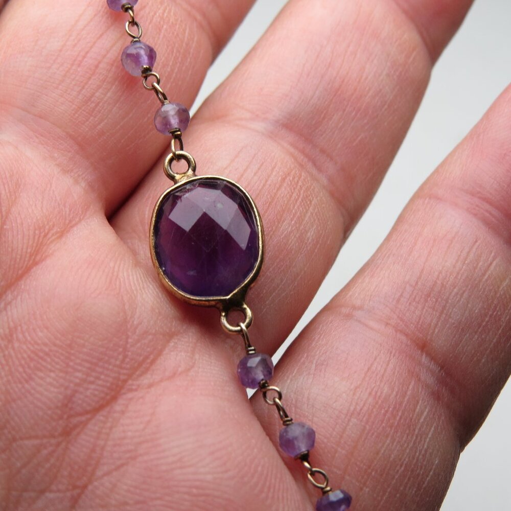 14k *925 Sterlin Silver Amethyst Bracelet